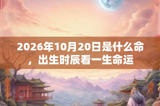 2026年10月20日是什么命，出生时辰看一生命运