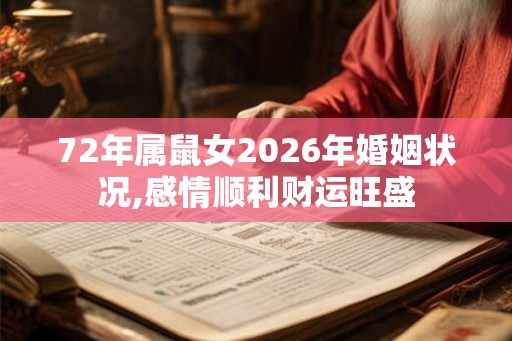 72年属鼠女2026年婚姻状况,感情顺利财运旺盛 72年属鼠女2026年婚姻状况,感情顺利财运旺盛