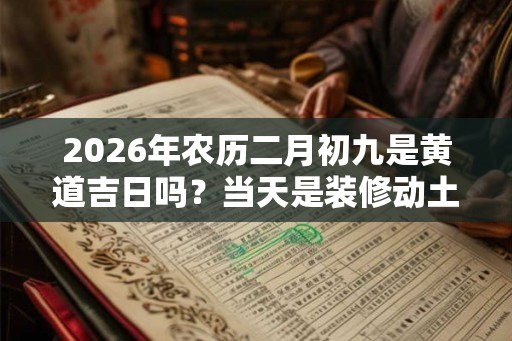 2026年农历二月初九是黄道吉日吗？当天是装修动土的好时间？