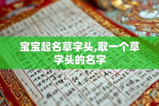 宝宝起名草字头,取一个草字头的名字