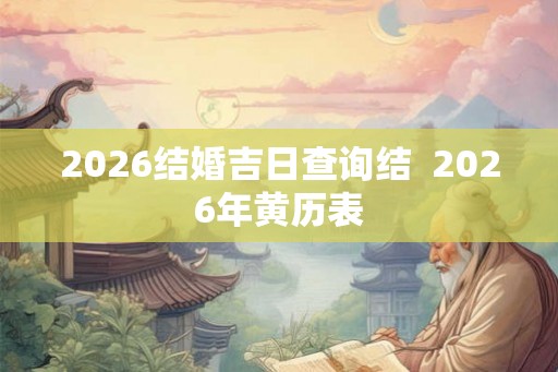 2026结婚吉日查询结  2026年黄历表