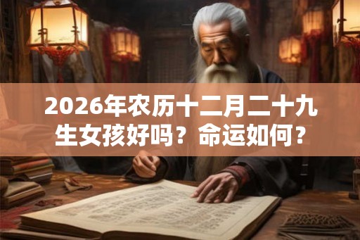 2026年农历十二月二十九生女孩好吗？命运如何？