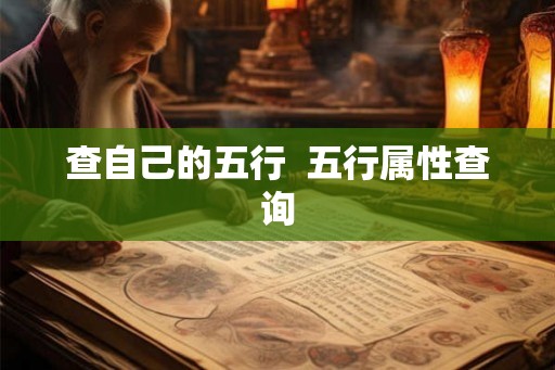 查自己的五行  五行属性查询