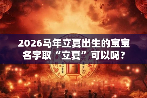 2026马年立夏出生的宝宝名字取“立夏”可以吗？