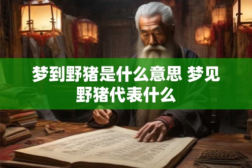梦到野猪是什么意思 梦见野猪代表什么