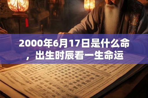 2000年6月17日是什么命,出生时辰看一生命运 2000年6月17日是什么命,出生时辰看一生命运