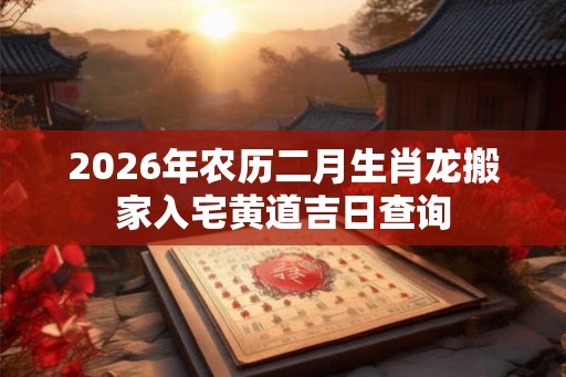 2026年农历二月生肖龙搬家入宅黄道吉日查询