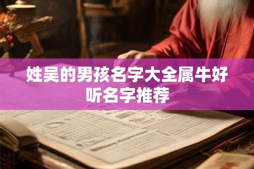 姓吴的男孩名字大全属牛好听名字推荐 姓吴的男孩名字大全属牛好听名字推荐