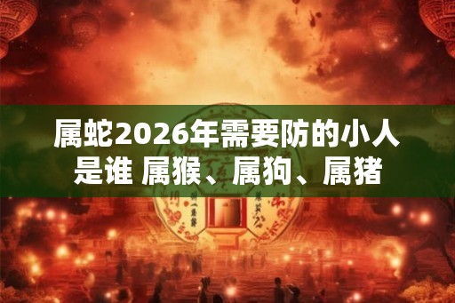 属蛇2026年需要防的小人是谁 属猴、属狗、属猪