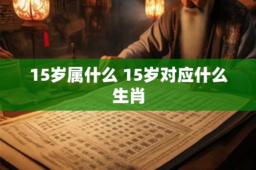 15岁属什么 15岁对应什么生肖