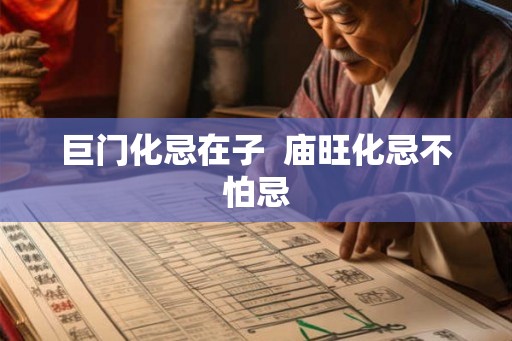 巨门化忌在子  庙旺化忌不怕忌