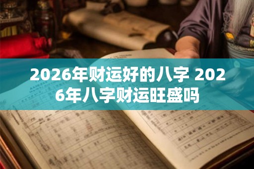 2026年财运好的八字 2026年八字财运旺盛吗