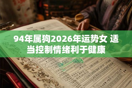 94年属狗2026年运势女 适当控制情绪利于健康