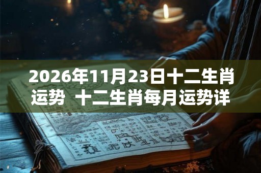 2026年11月23日十二生肖运势 十二生肖每月运势详解 2026年11月23日十二生肖运势 十二生肖每月运势详解