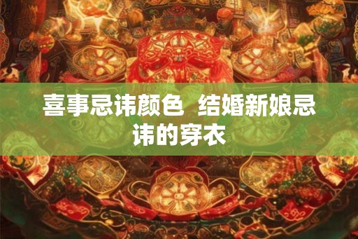 喜事忌讳颜色  结婚新娘忌讳的穿衣