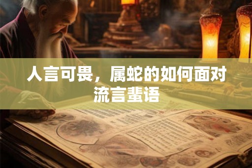 人言可畏，属蛇的如何面对流言蜚语