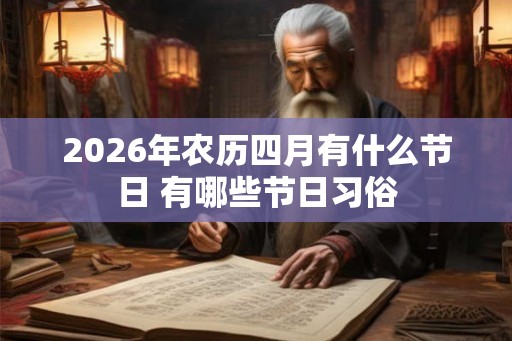 2026年农历四月有什么节日 有哪些节日习俗