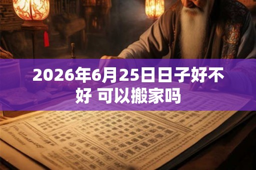 2026年6月25日日子好不好 可以搬家吗