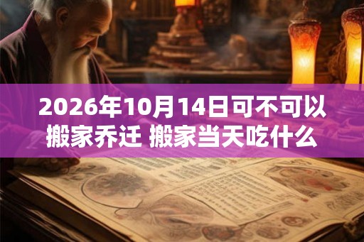2026年10月14日可不可以搬家乔迁 搬家当天吃什么吉利