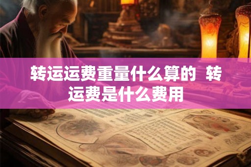 转运运费重量什么算的  转运费是什么费用