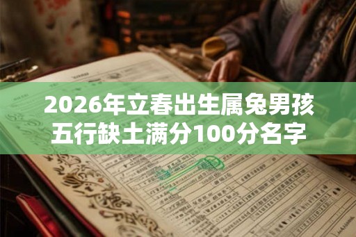 2026年立春出生属兔男孩五行缺土满分100分名字