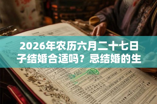 2026年农历六月二十七日子结婚合适吗？忌结婚的生肖？