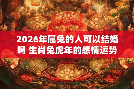 2026年属兔的人可以结婚吗 生肖兔虎年的感情运势如何
