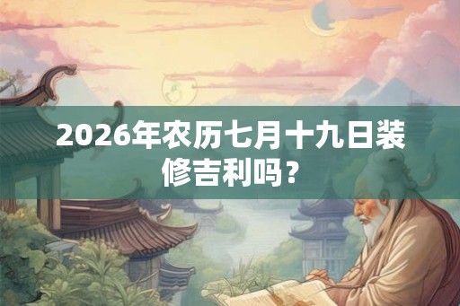 2026年农历七月十九日装修吉利吗？