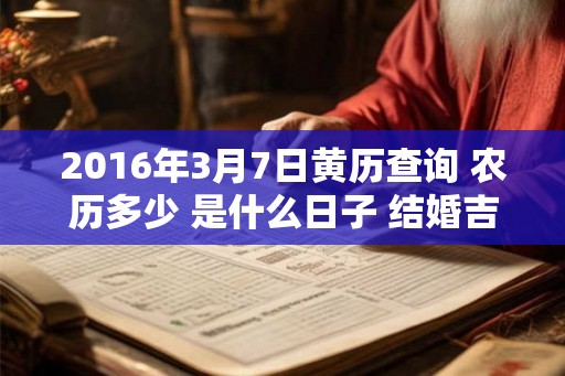 2016年3月7日黄历查询 农历多少 是什么日子 结婚吉时 2016年3月7日黄历查询 农历多少 是什么日子 结婚吉时