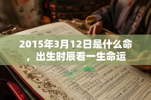 2015年3月12日是什么命，出生时辰看一生命运