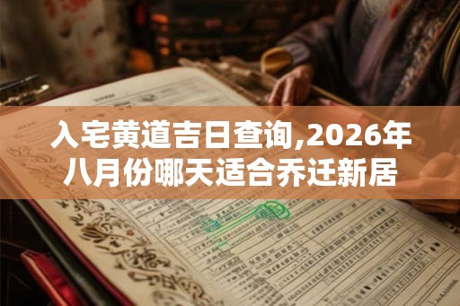 入宅黄道吉日查询,2026年八月份哪天适合乔迁新居 入宅黄道吉日查询,2026年八月份哪天适合乔迁新居