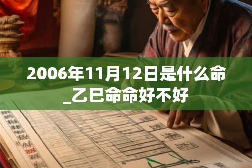 2006年11月12日是什么命_乙巳命命好不好