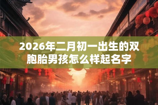 2026年二月初一出生的双胞胎男孩怎么样起名字