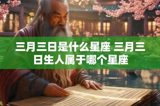 三月三日是什么星座 三月三日生人属于哪个星座