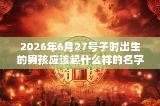 2026年6月27号子时出生的男孩应该起什么样的名字