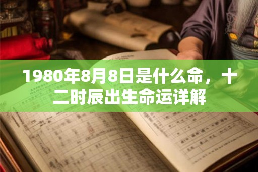 1980年8月8日是什么命，十二时辰出生命运详解