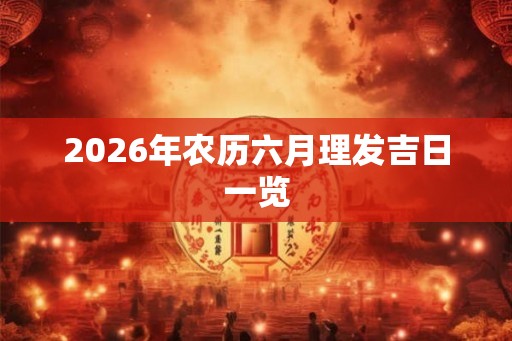 2026年农历六月理发吉日一览