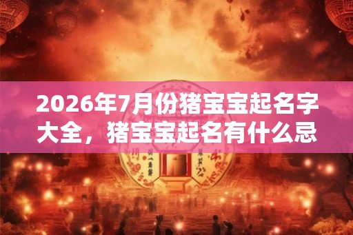 2026年7月份猪宝宝起名字大全，猪宝宝起名有什么忌讳？