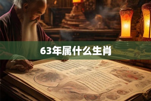 63年属什么生肖