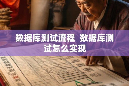 数据库测试流程  数据库测试怎么实现