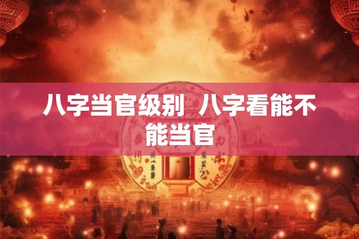 八字当官级别  八字看能不能当官