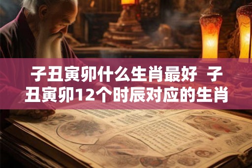 子丑寅卯什么生肖最好  子丑寅卯12个时辰对应的生肖