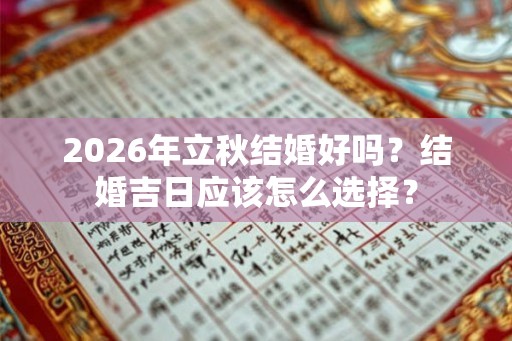 2026年立秋结婚好吗？结婚吉日应该怎么选择？