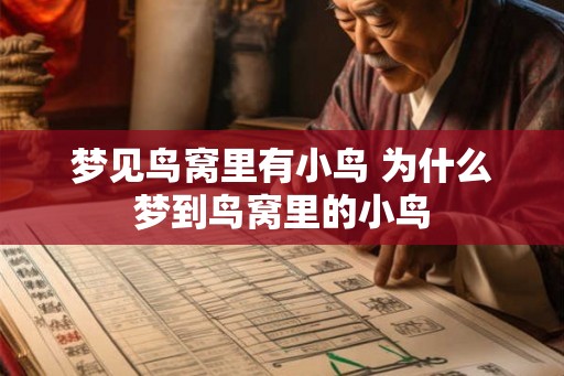 梦见鸟窝里有小鸟 为什么梦到鸟窝里的小鸟