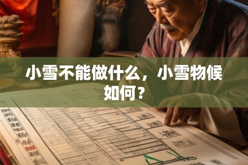 小雪不能做什么，小雪物候如何？