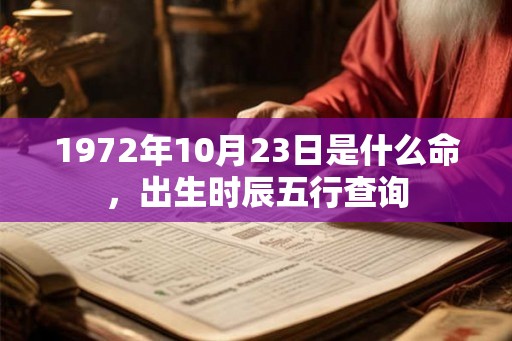 1972年10月23日是什么命，出生时辰五行查询