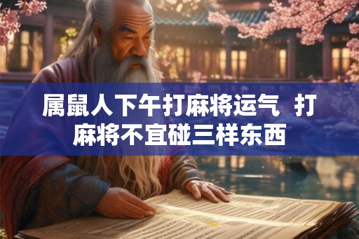 属鼠人下午打麻将运气 打麻将不宜碰三样东西 属鼠人下午打麻将运气 打麻将不宜碰三样东西
