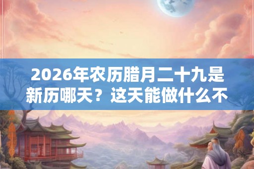 2026年农历腊月二十九是新历哪天？这天能做什么不能做什么？