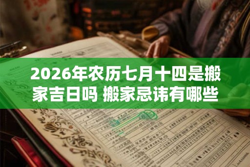 2026年农历七月十四是搬家吉日吗 搬家忌讳有哪些