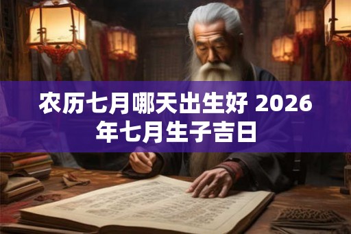 农历七月哪天出生好 2026年七月生子吉日